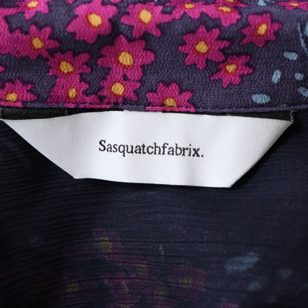Sasquatchfabrix.(サスクワッチファブリックス) 25SS OC H/S SHIRTS “FLOWERS” フラワー オープンカラー 半袖シャツ パープル 25SS-SY5-003
