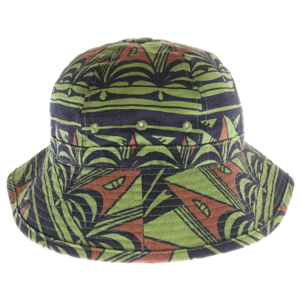 Sasquatchfabrix.(サスクワッチファブリックス) 25SS BUCKET HAT PRIMITIVE BORDER バケットハット プリミティブボーダー オリーブ 25SS-GOH-004