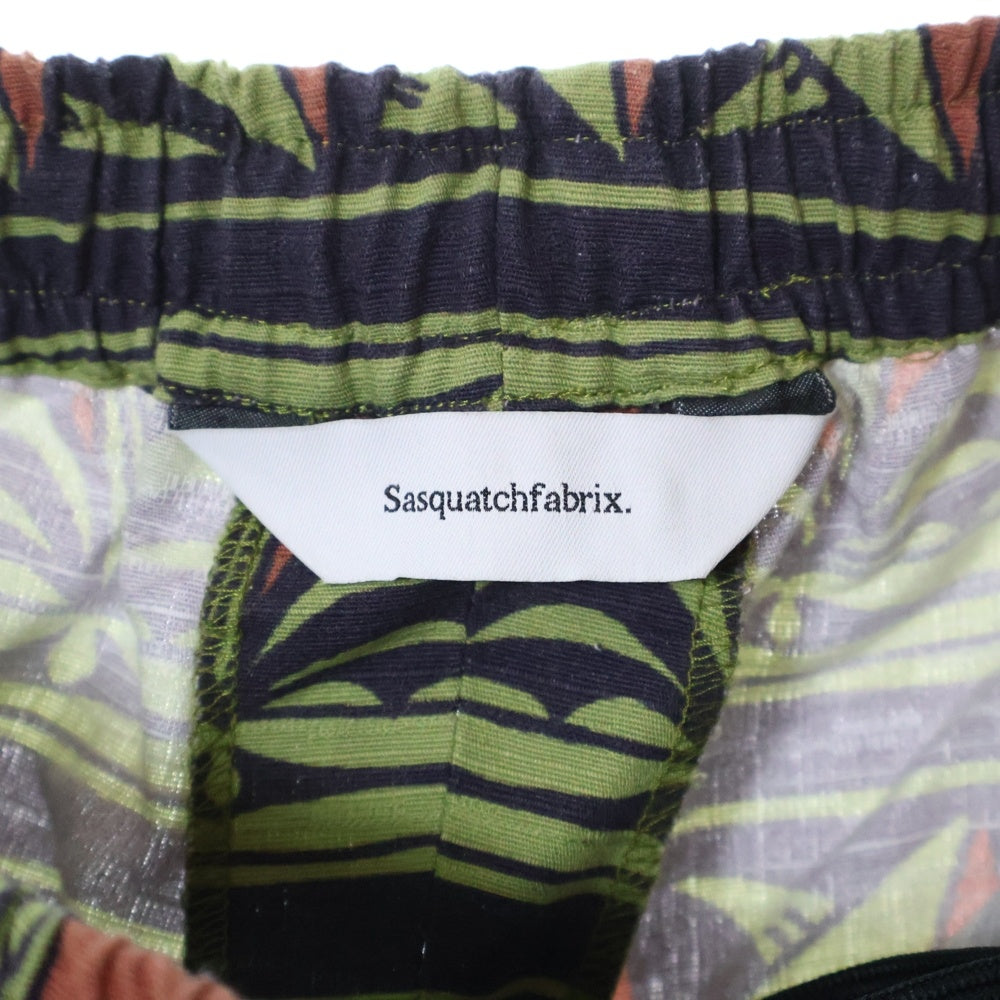 Sasquatchfabrix.(サスクワッチファブリックス) 25SS EASY PANTS PRIMITIVE BORDER イージーパンツ プリミティブボーダー オリーブ 25SS-PA9-015