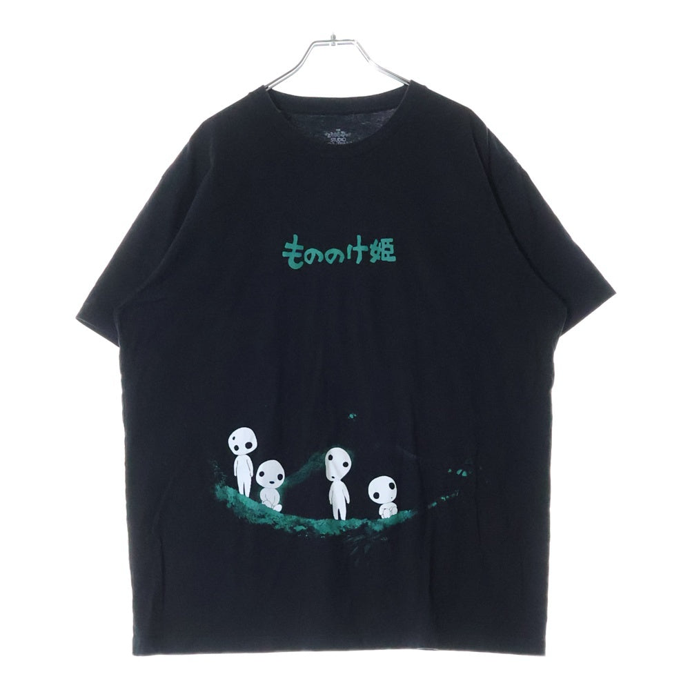 GBL(ジービーエル/ジブリ) もののけ姫 木霊 プリントTシャツ ブラック THE WORLD of STUDIO GHIBLI
