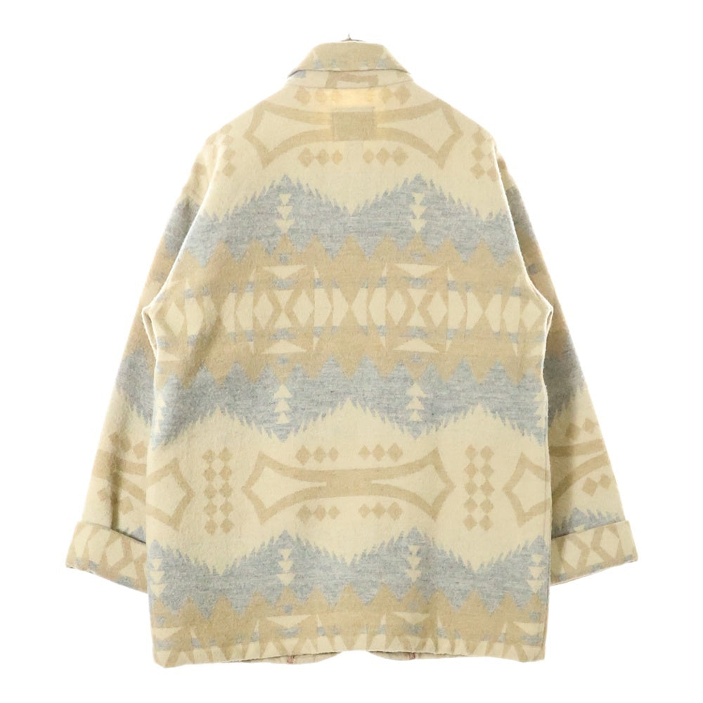 RALPH LAUREN(ラルフローレン) 80-90S VINTAGE NATIVE BLANKET COAT ヴィンテージ USA製 コンチョボタン ネイティブ柄 ブランケットコート ベージュ/グレー