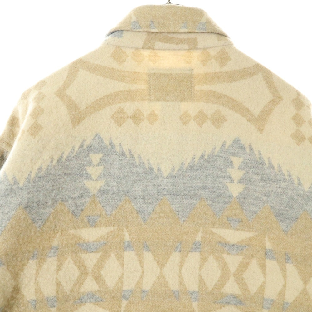 RALPH LAUREN(ラルフローレン) 80-90S VINTAGE NATIVE BLANKET COAT ヴィンテージ USA製 コンチョボタン ネイティブ柄 ブランケットコート ベージュ/グレー