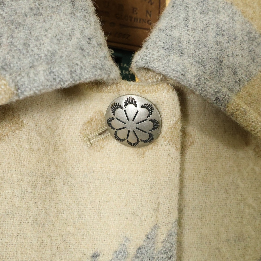 RALPH LAUREN(ラルフローレン) 80-90S VINTAGE NATIVE BLANKET COAT ヴィンテージ USA製 コンチョボタン ネイティブ柄 ブランケットコート ベージュ/グレー