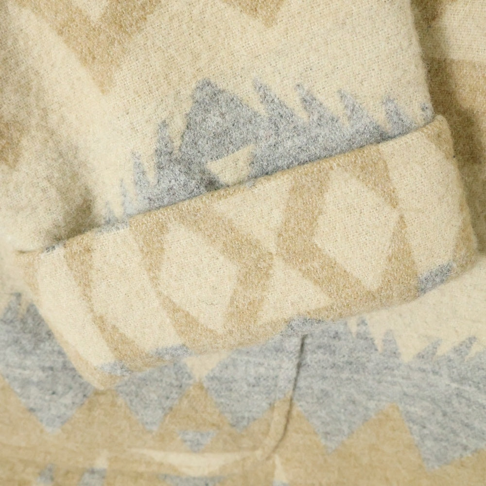 RALPH LAUREN(ラルフローレン) 80-90S VINTAGE NATIVE BLANKET COAT ヴィンテージ USA製 コンチョボタン ネイティブ柄 ブランケットコート ベージュ/グレー