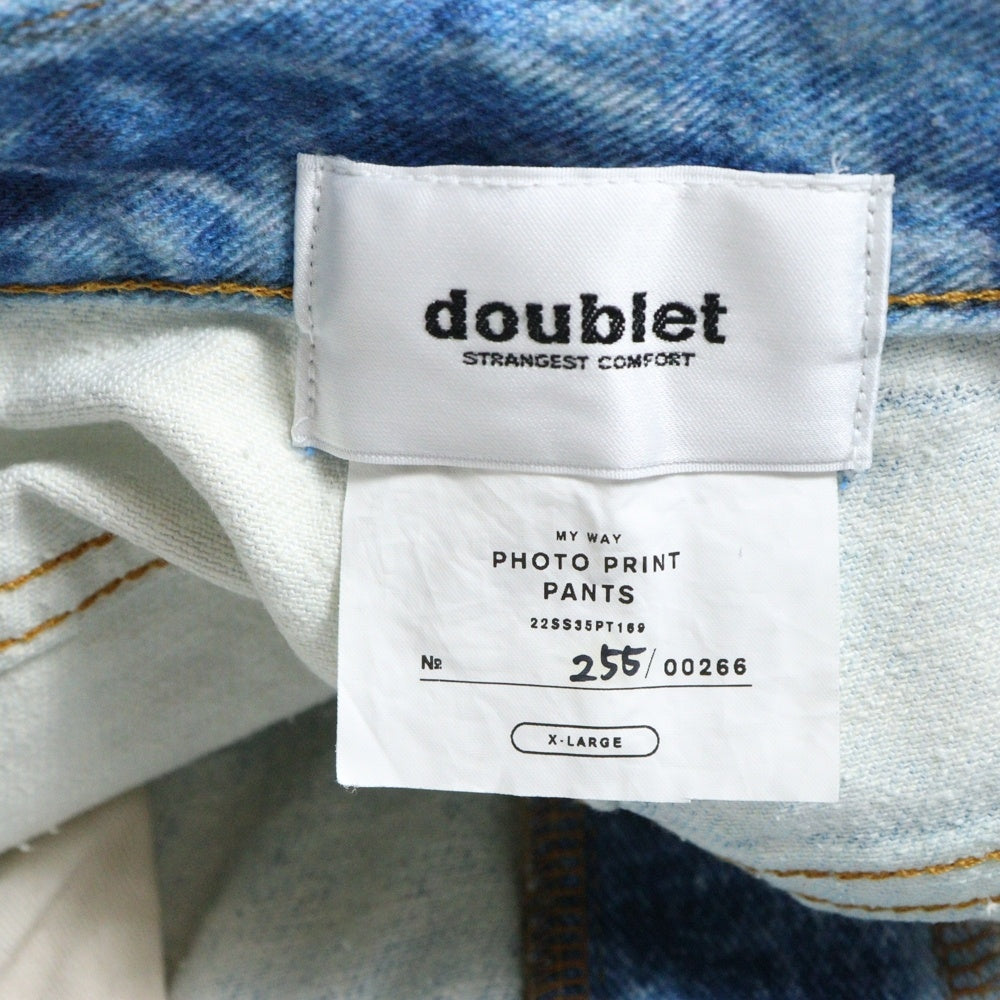 doublet(ダブレット) 22SS PHOTO PRINT PANTS フォト プリント ストレートデニムパンツ ジーンズ インディゴ 22SS35PT169