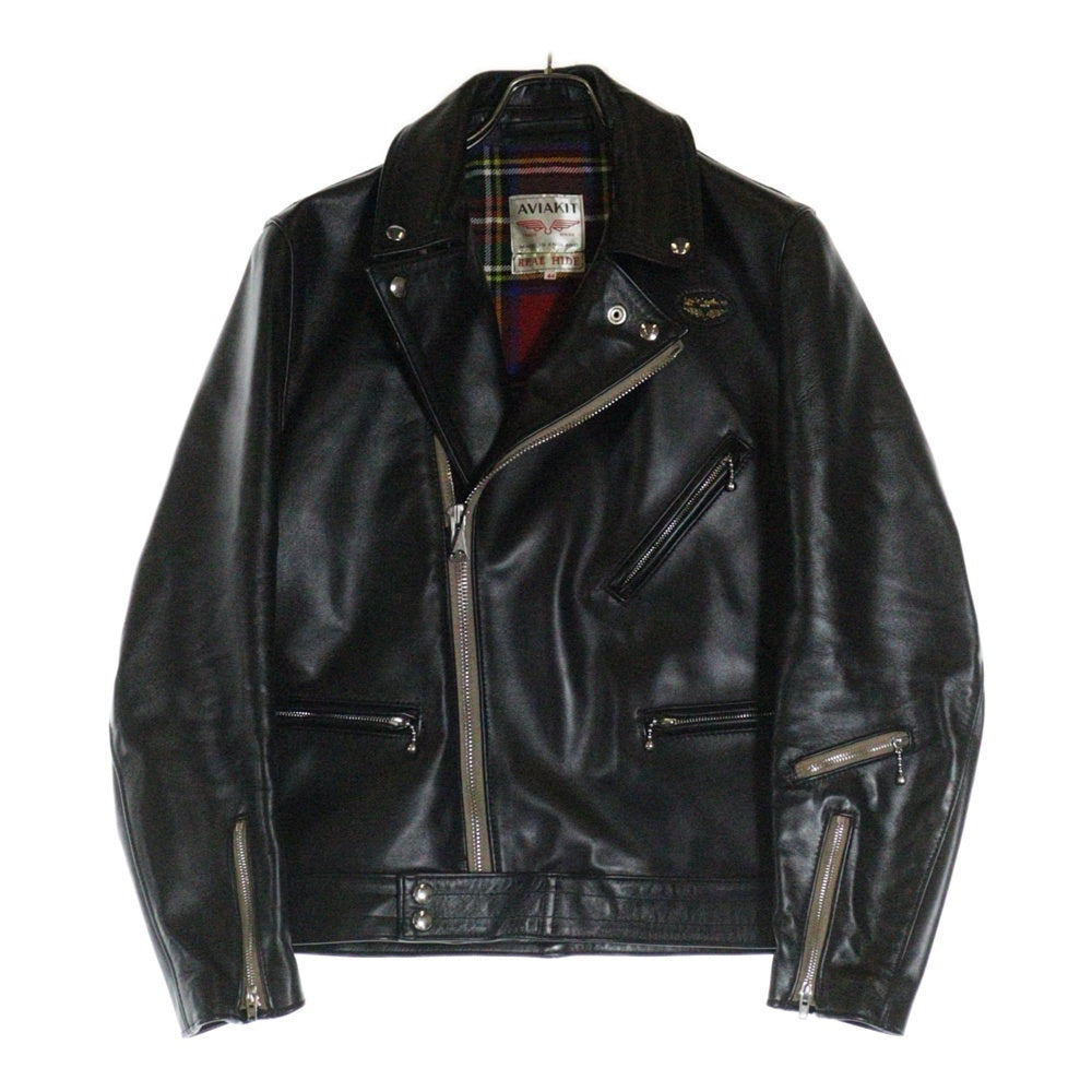 Lewis Leathers(ルイスレザー) CYCLONE TIGHTFIT HORSEHIDE サイクロン タイトフィット ホースハイド ダブルライダースレザージャケット ブラック 441T