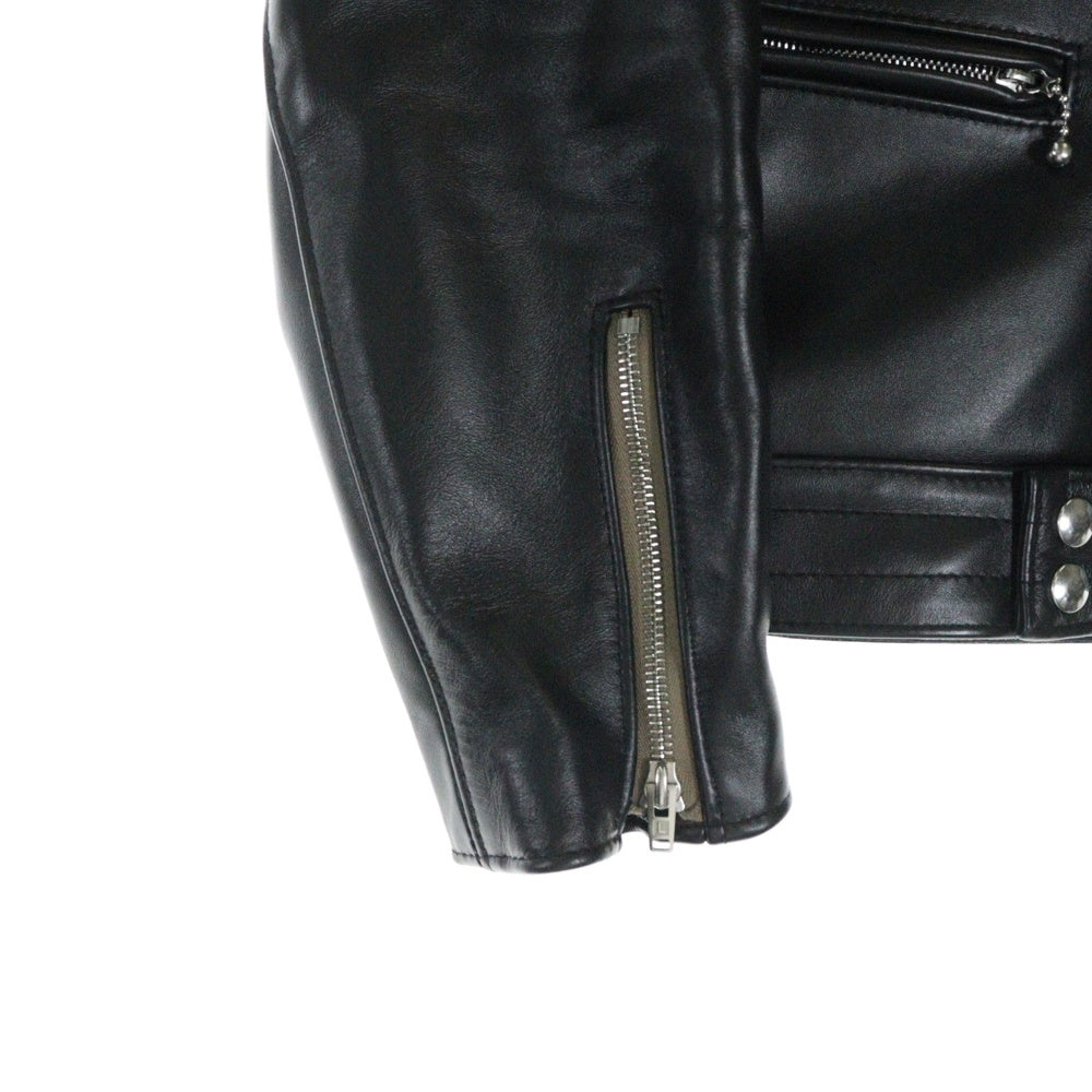 Lewis Leathers(ルイスレザー) CYCLONE TIGHTFIT HORSEHIDE サイクロン タイトフィット ホースハイド ダブルライダースレザージャケット ブラック 441T