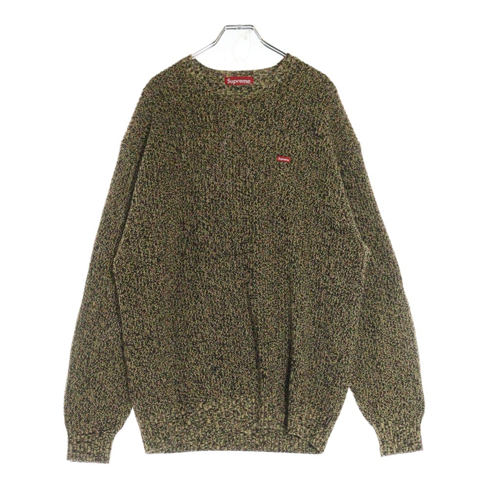 SUPREME(シュプリーム) 21AW Melange Rib Knit Sweater スモールボックスロゴ メランジリブ クルーネック ニットセーター イエロー