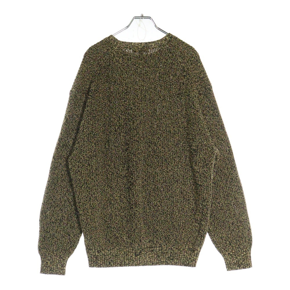 SUPREME(シュプリーム) 21AW Melange Rib Knit Sweater スモールボックスロゴ メランジリブ クルーネック ニットセーター イエロー