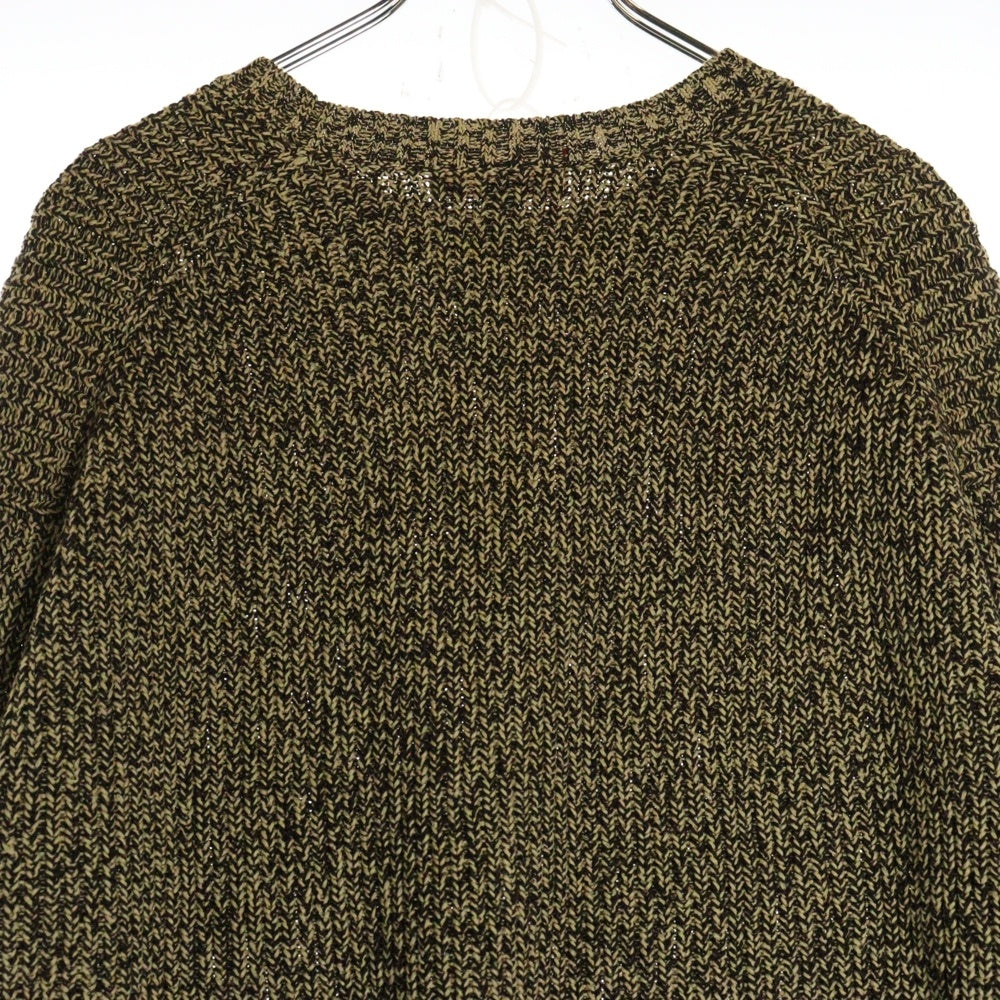 SUPREME(シュプリーム) 21AW Melange Rib Knit Sweater スモールボックスロゴ メランジリブ クルーネック ニットセーター イエロー