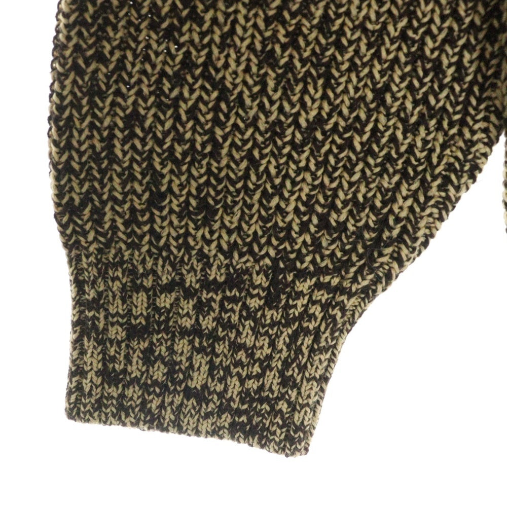 SUPREME(シュプリーム) 21AW Melange Rib Knit Sweater スモールボックスロゴ メランジリブ クルーネック ニットセーター イエロー
