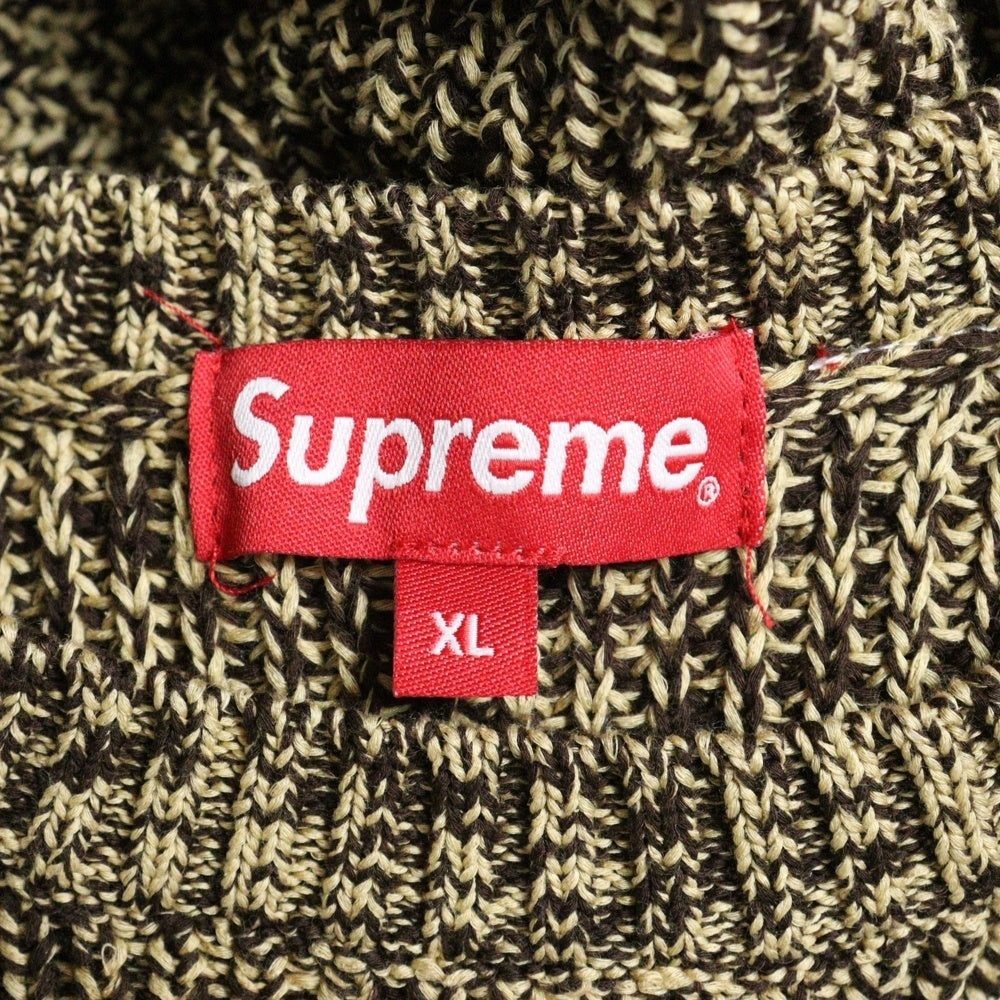 SUPREME(シュプリーム) 21AW Melange Rib Knit Sweater スモールボックスロゴ メランジリブ クルーネック ニットセーター イエロー