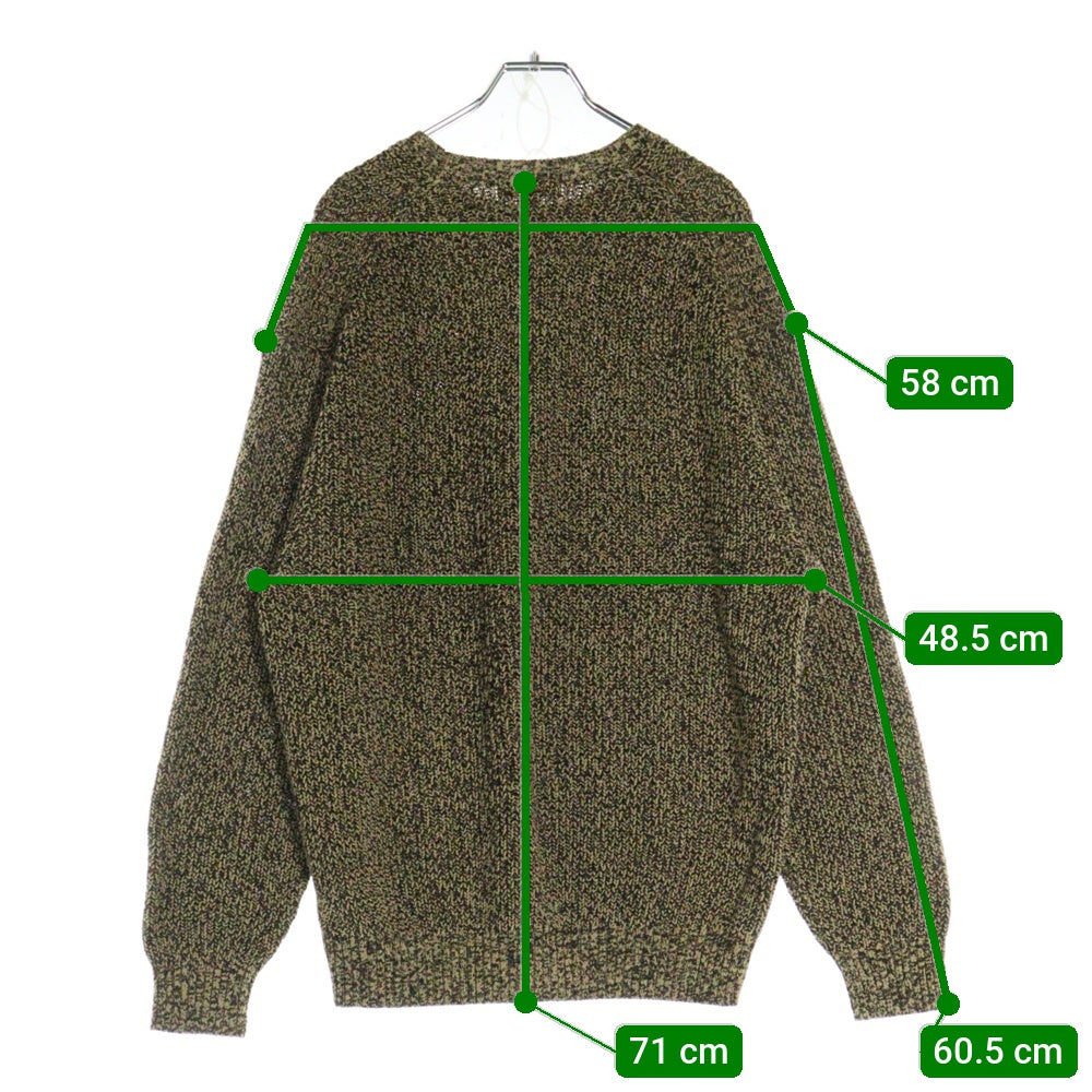 SUPREME(シュプリーム) 21AW Melange Rib Knit Sweater スモールボックスロゴ メランジリブ クルーネック ニットセーター イエロー
