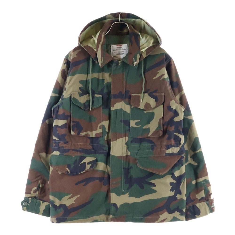SUPREME(シュプリーム) 12AW ×Mark Gonzales M-51 Jacket マークゴンザレス ウッドランドカモ バックイラストプリント ライナー付 フーデッドミリタリージャケット グリーン/ブラウン