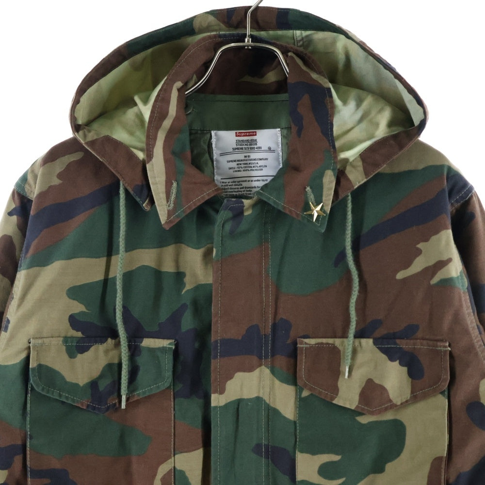 SUPREME(シュプリーム) 12AW ×Mark Gonzales M-51 Jacket マークゴンザレス ウッドランドカモ バックイラストプリント ライナー付 フーデッドミリタリージャケット グリーン/ブラウン