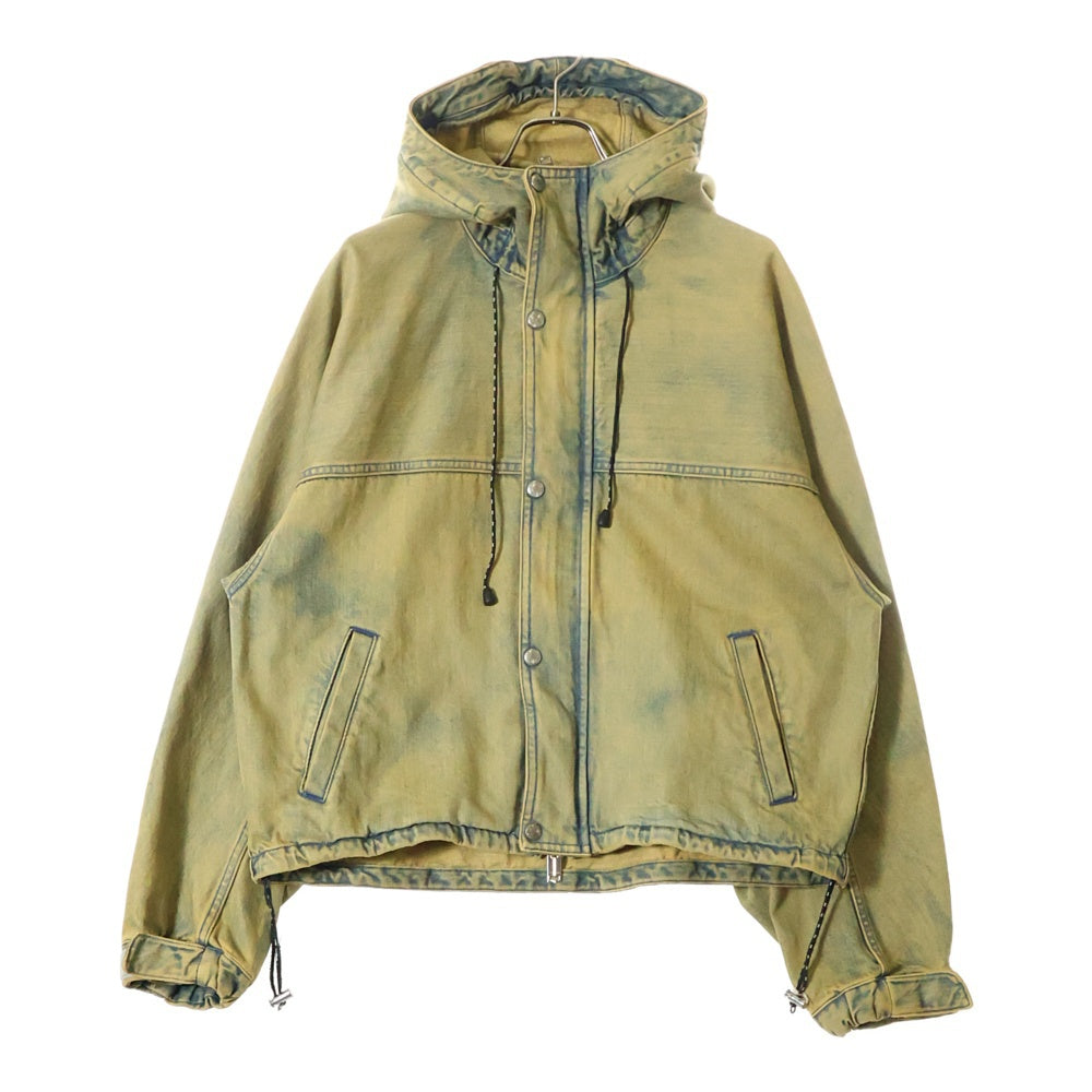 TTT_MSW(ティーモダンストリートウェア) 24SS HOODED DENIM JACKET フーディー デニム ジャケット イエロー/インディゴ TTT-2024SS-JK03