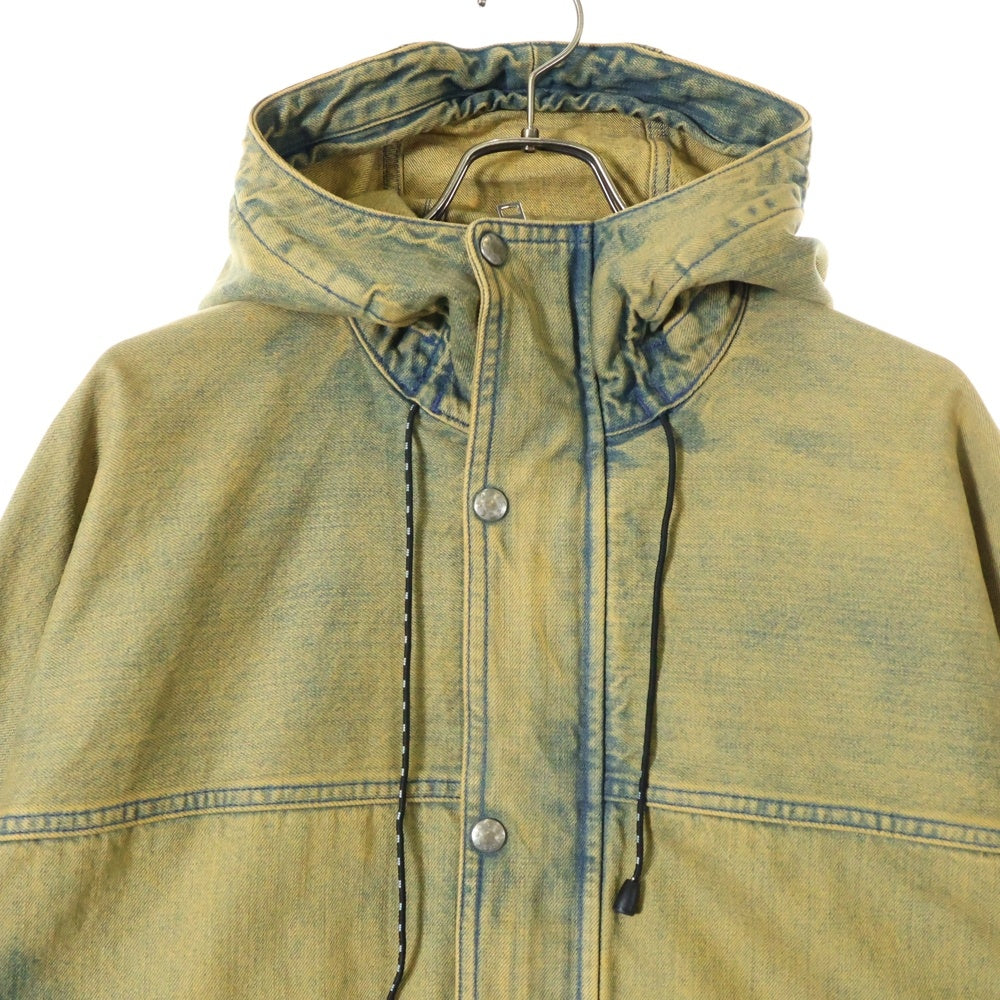 TTT_MSW(ティーモダンストリートウェア) 24SS HOODED DENIM JACKET フーディー デニム ジャケット イエロー/インディゴ TTT-2024SS-JK03