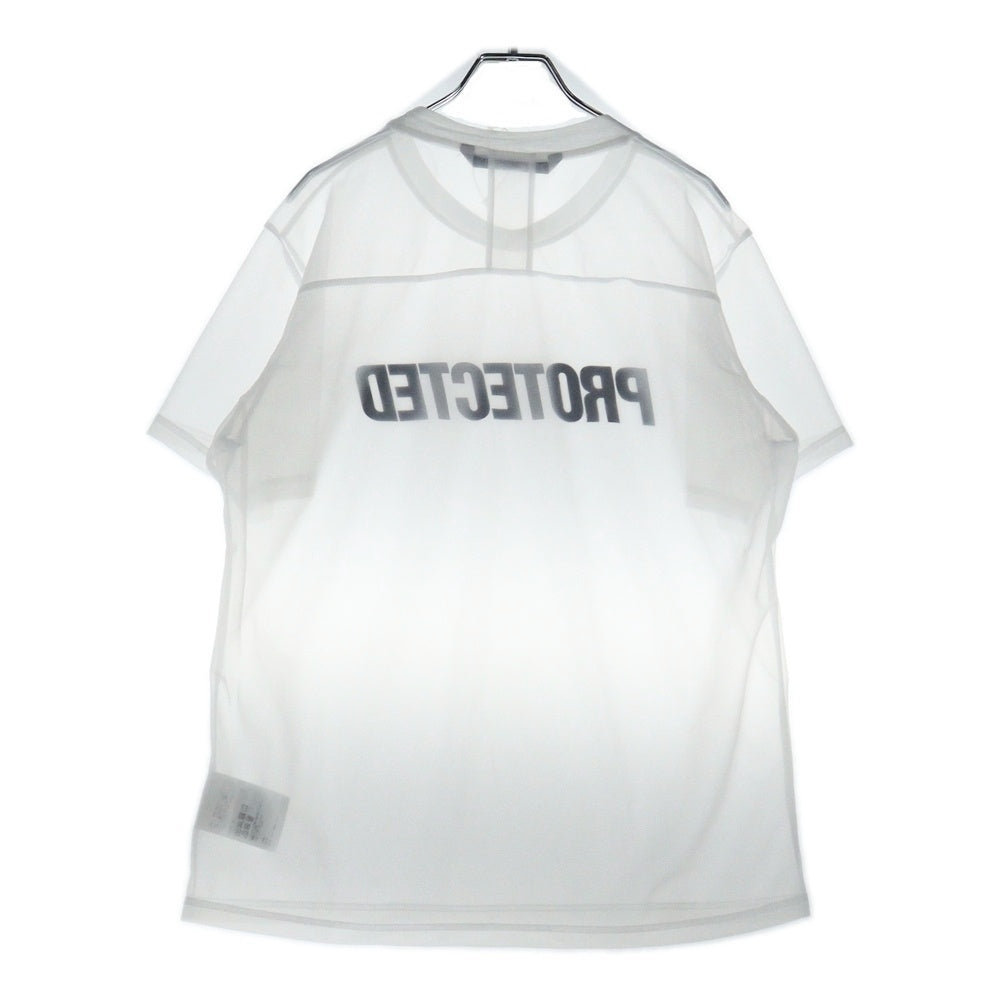 JOHN LAWRENCE SULLIVAN(ジョンローレンスサリバン) SEE-THROUGH PRINT TEE シアー クルーネック 半袖Tシャツ カットソー ホワイト 5B005-0321-31