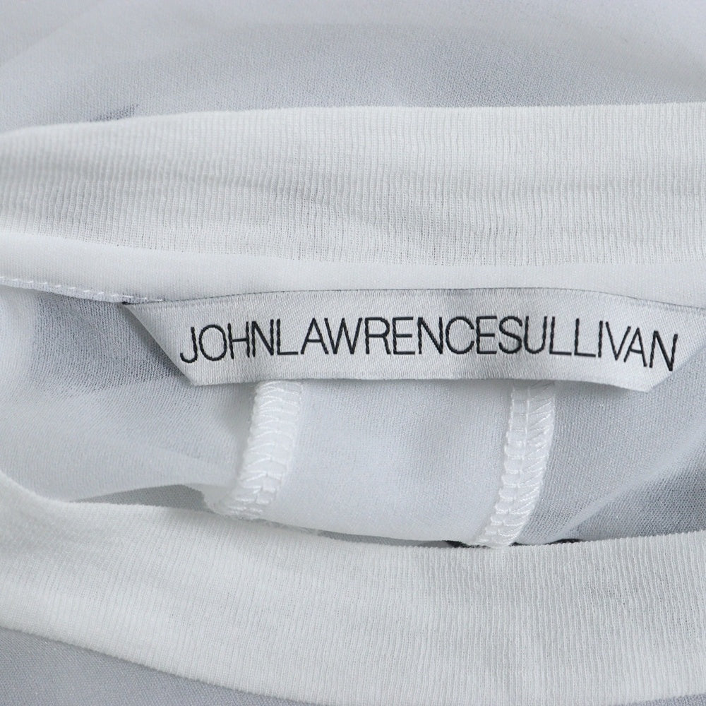 JOHN LAWRENCE SULLIVAN(ジョンローレンスサリバン) SEE-THROUGH PRINT TEE シアー クルーネック 半袖Tシャツ カットソー ホワイト 5B005-0321-31