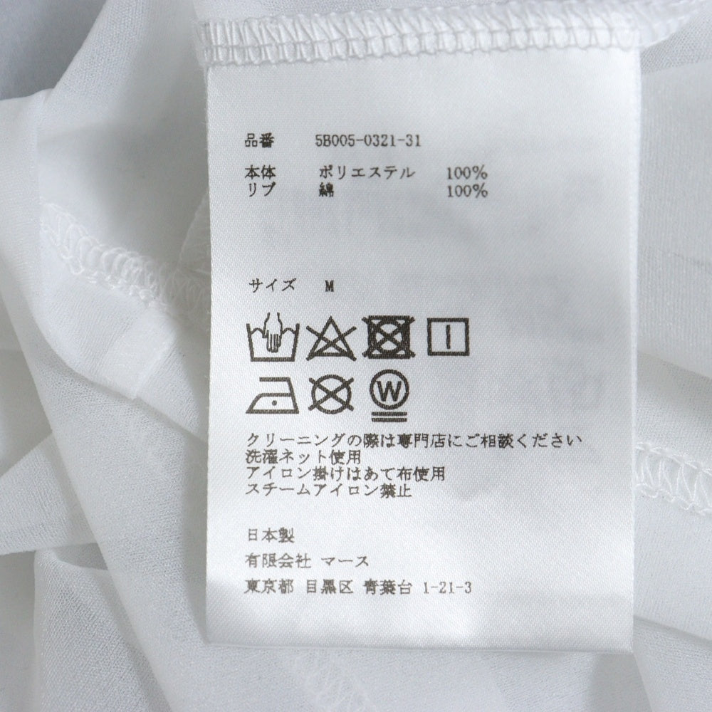 JOHN LAWRENCE SULLIVAN(ジョンローレンスサリバン) SEE-THROUGH PRINT TEE シアー クルーネック 半袖Tシャツ カットソー ホワイト 5B005-0321-31