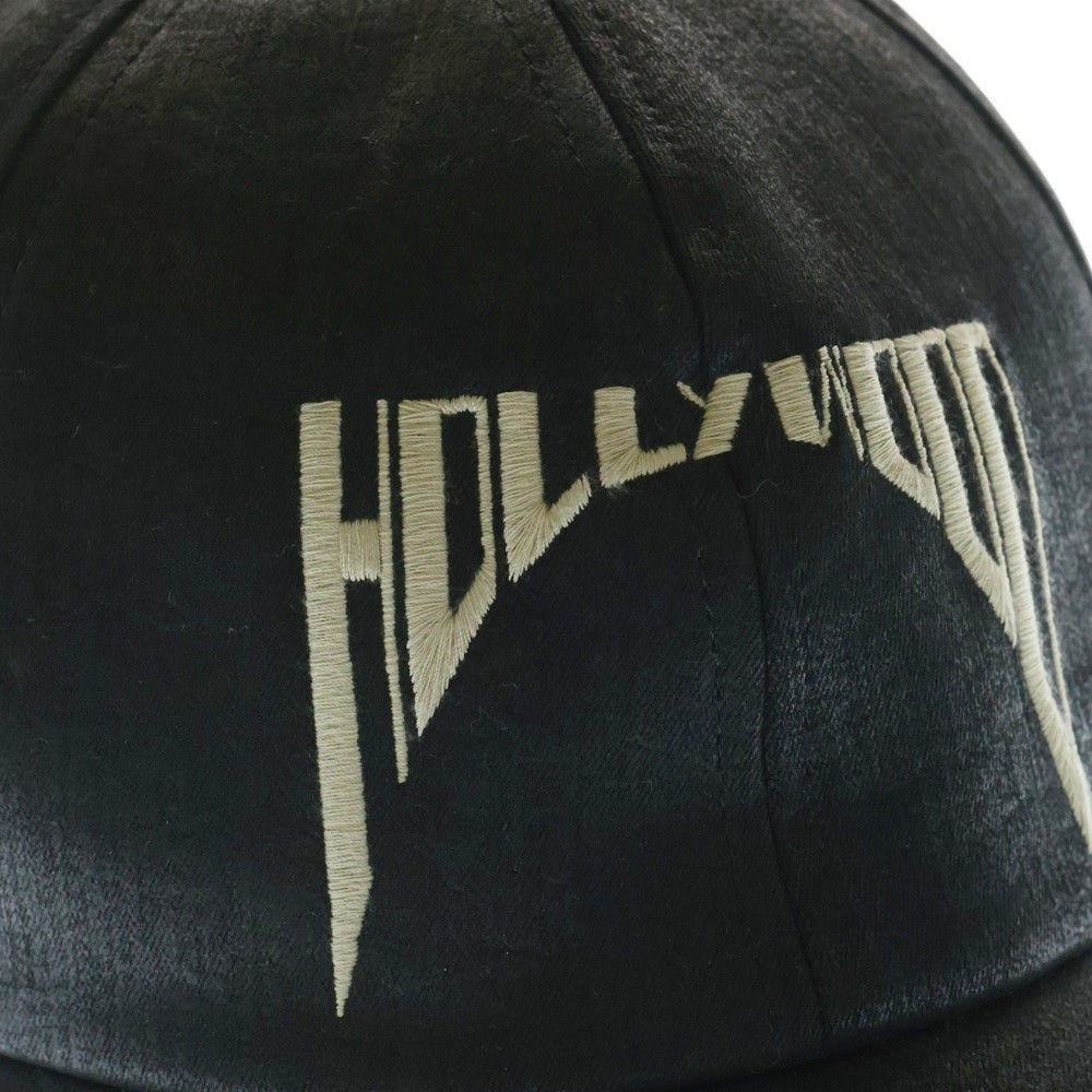 Rick Owens DRKSHDW(リックオウエンス ダークシャドウ) 25SS ロゴ刺繍 コーティング キャップ 帽子 ブラック DA01E3478-SCFEM6