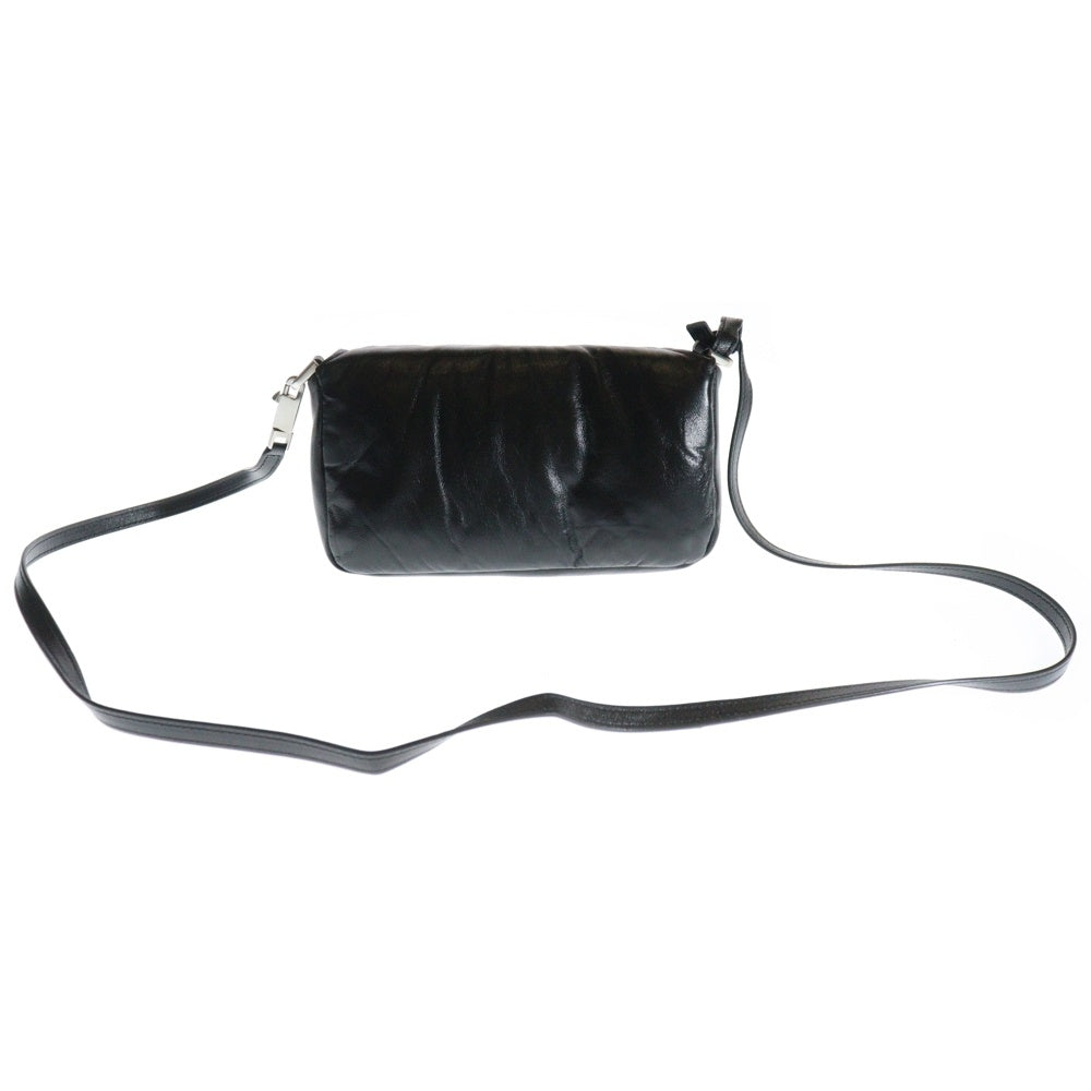 Rick Owens(リックオウエンス) 25SS PILLOW GRIFFIN ピロー グリフィン レザー ショルダーバッグ ブラック/シルバー RA01E0645