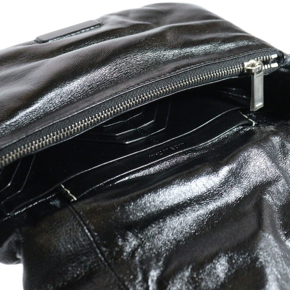 Rick Owens(リックオウエンス) 25SS PILLOW GRIFFIN ピロー グリフィン レザー ショルダーバッグ ブラック/シルバー RA01E0645
