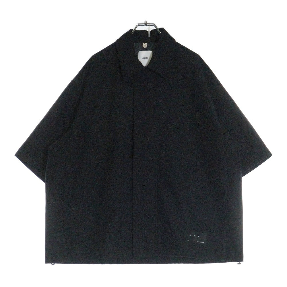 OAMC(オーエーエムシー) 24SS ZIP OVERSIZE SHIRT ジップ オーバーサイズ 半袖シャツ ブラック 24E28OAU23