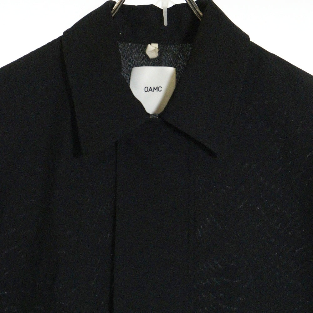 OAMC(オーエーエムシー) 24SS ZIP OVERSIZE SHIRT ジップ オーバーサイズ 半袖シャツ ブラック 24E28OAU23