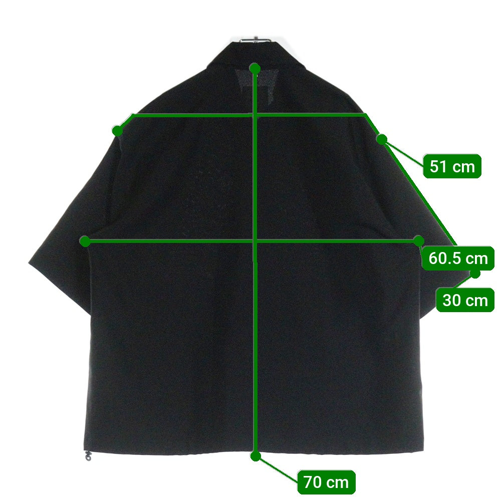 OAMC(オーエーエムシー) 24SS ZIP OVERSIZE SHIRT ジップ オーバーサイズ 半袖シャツ ブラック 24E28OAU23