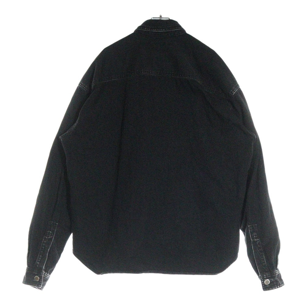 JOHN LAWRENCE SULLIVAN(ジョンローレンスサリバン) WASHED OVERSIZED DENIM SHIRT ウォッシュド オーバーサイズ デニム 長袖シャツ ブラック 3A001-0224-35