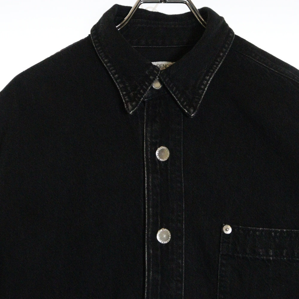 JOHN LAWRENCE SULLIVAN(ジョンローレンスサリバン) WASHED OVERSIZED DENIM SHIRT ウォッシュド オーバーサイズ デニム 長袖シャツ ブラック 3A001-0224-35