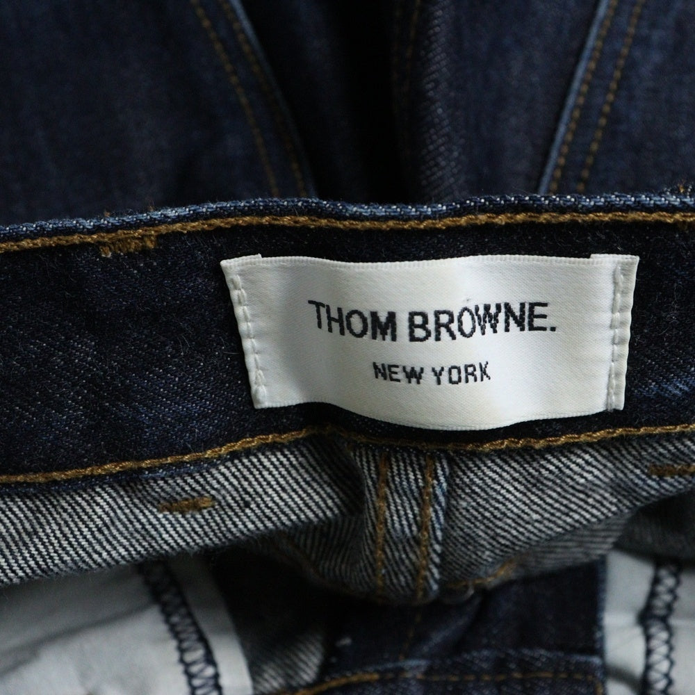 THOM BROWNE(トムブラウン) リジッド ボタンフライ ストレート デニムパンツ インディゴ