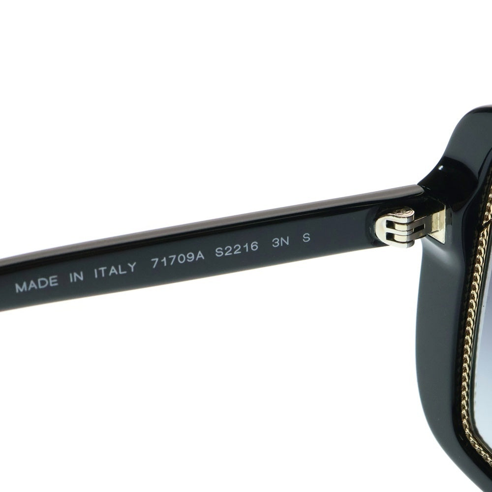 CHANEL(シャネル) 71709A チェーンモチーフフレーム アセテート スクエア シェイプ アイウェア サングラス メガネ 眼鏡 ブラック/ゴールド レディース