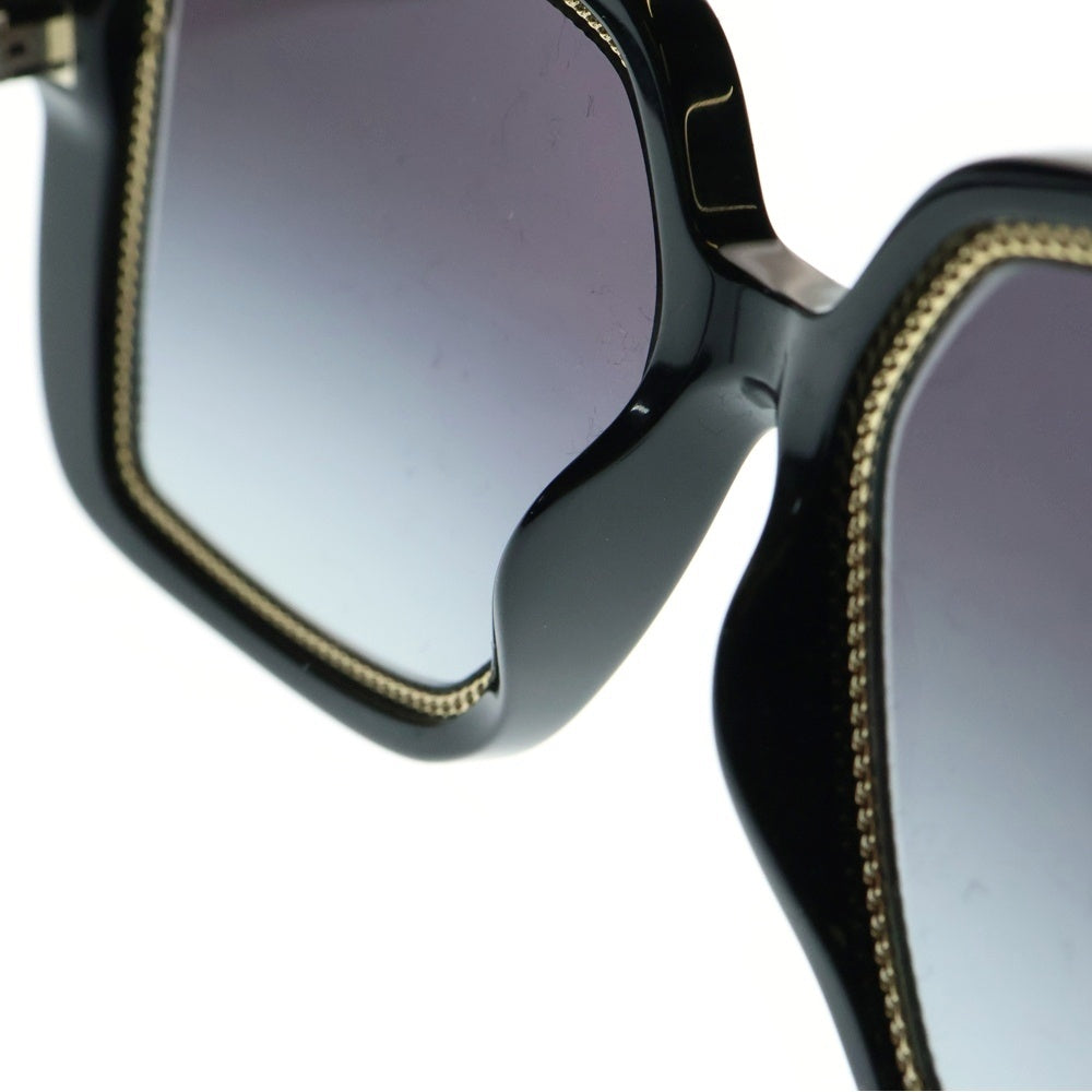 CHANEL(シャネル) 71709A チェーンモチーフフレーム アセテート スクエア シェイプ アイウェア サングラス メガネ 眼鏡 ブラック/ゴールド レディース