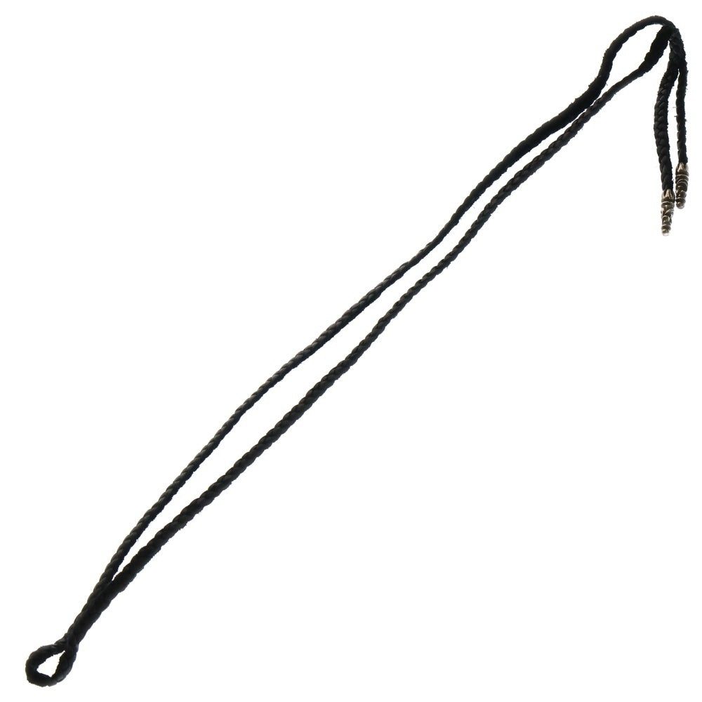 CHROME HEARTS(クロムハーツ) LEATHER BRAID SCROLL ネックレス レザーブレイドネックレス ブラック/シルバー BCA377