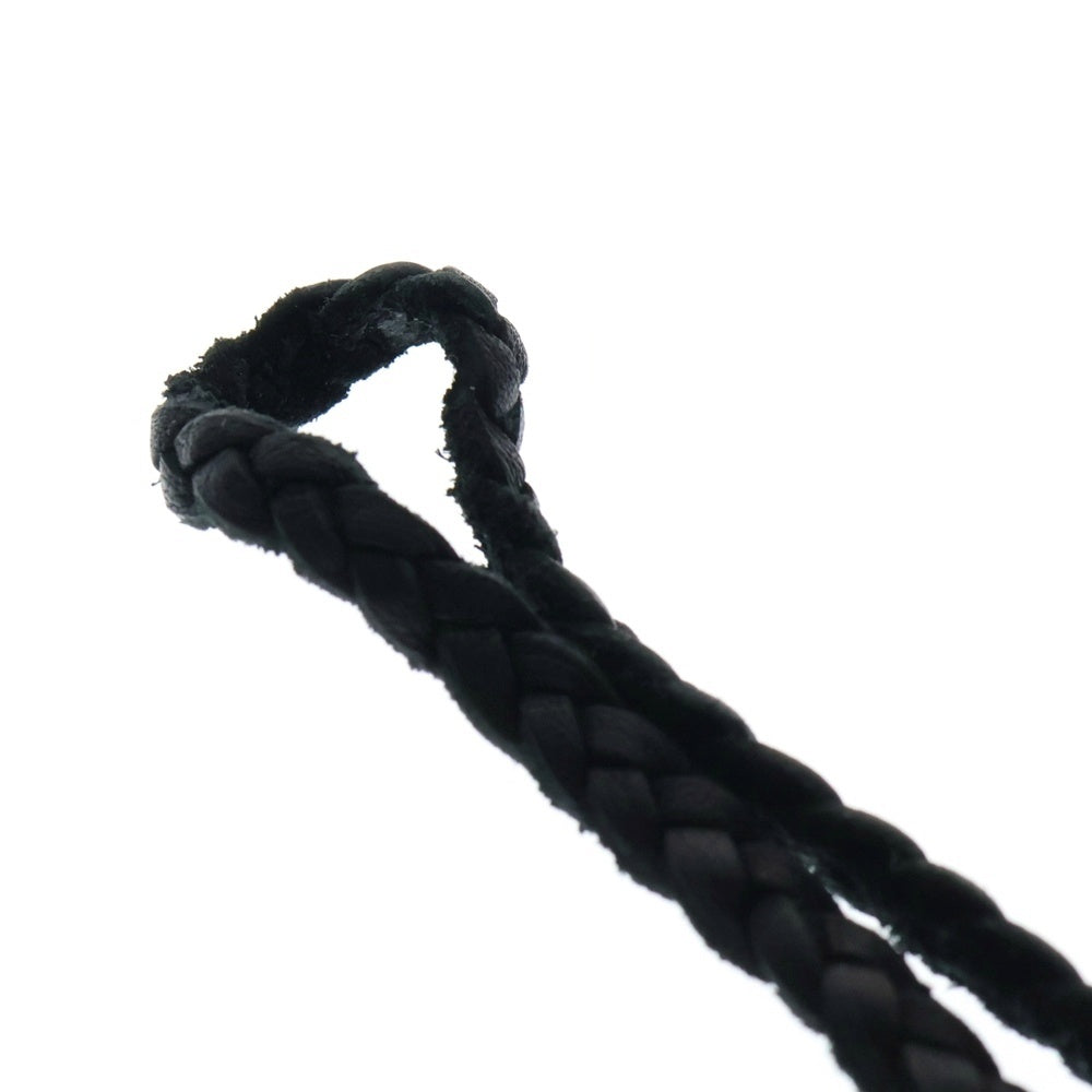 CHROME HEARTS(クロムハーツ) LEATHER BRAID SCROLL ネックレス レザーブレイドネックレス ブラック/シルバー BCA377