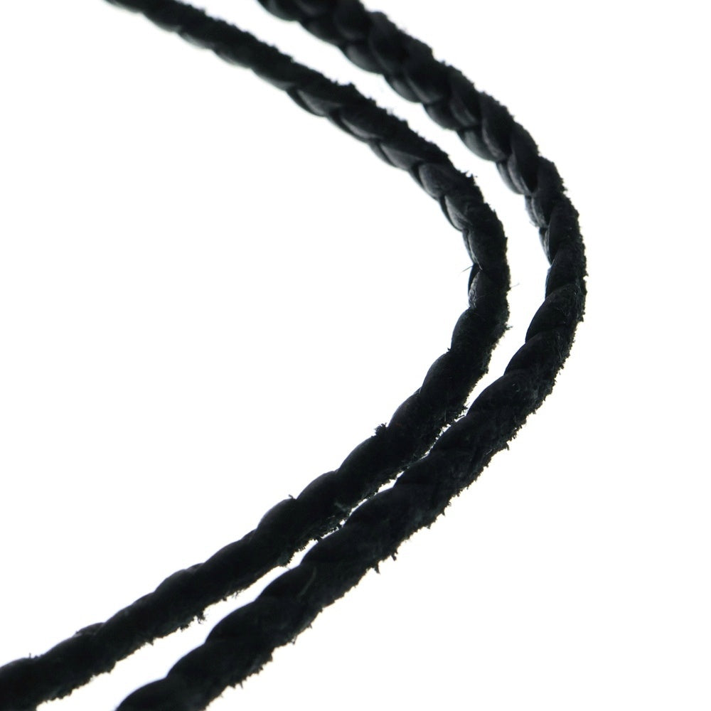 CHROME HEARTS(クロムハーツ) LEATHER BRAID SCROLL ネックレス レザーブレイドネックレス ブラック/シルバー BCA377