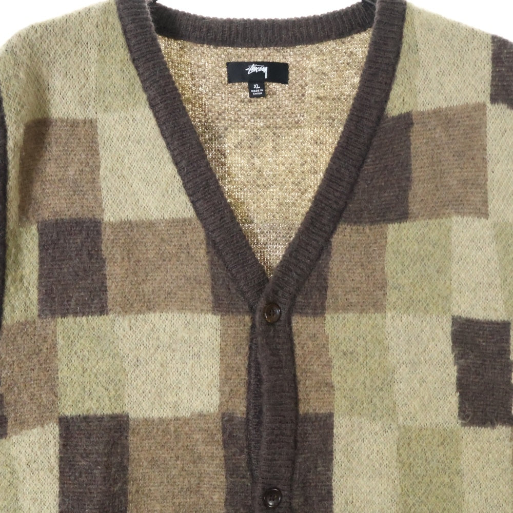 STUSSY(ステューシー) WOBBLY CHECK SWEATER VEST ウォブリー チェック ウールモヘア ニット ベスト