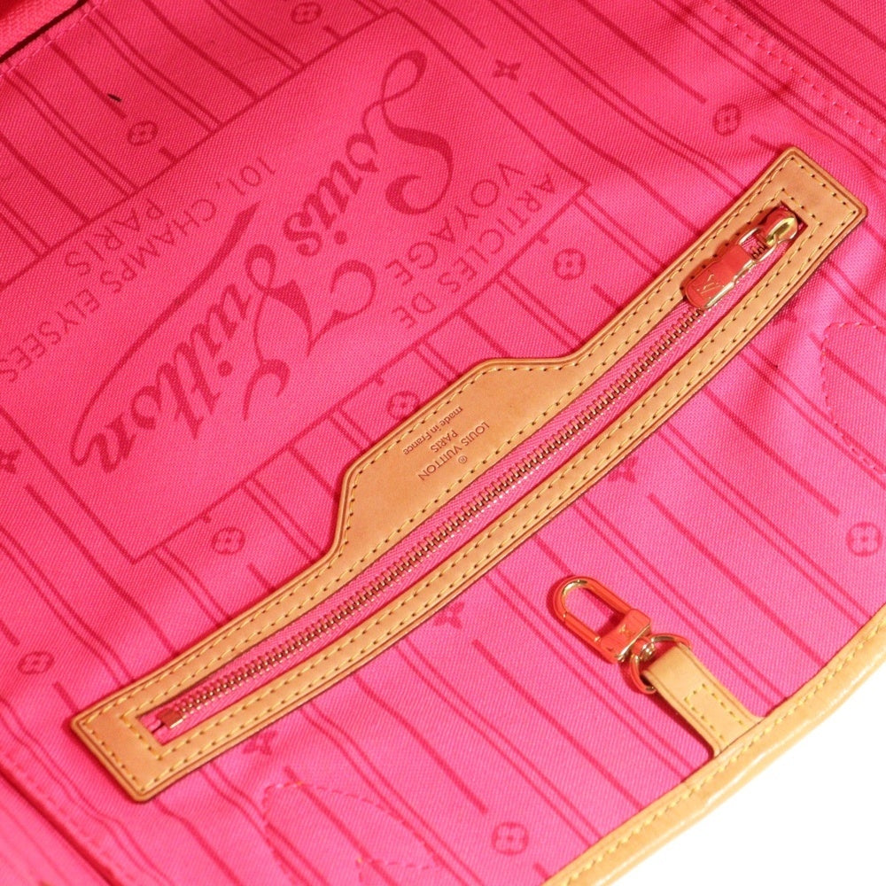 LOUIS VUITTON(ルイヴィトン) モノグラム ローズ ネヴァーフルMM レザー トート ハンドバッグ ブラウン/ピンク SP0029 M48613