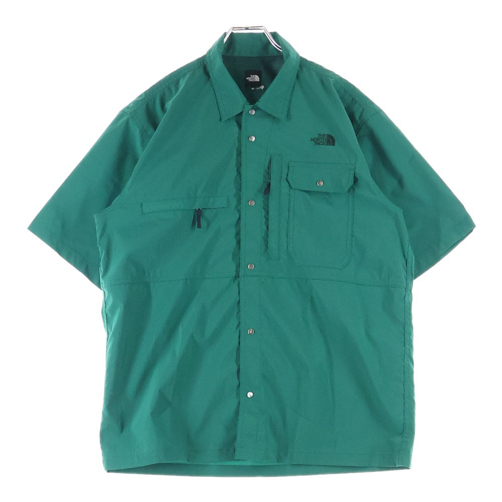 THE NORTH FACE(ザノースフェイス) S/S TRIP FIELD SHIRTS トリップフィールド ナイロン スナップボタン 半袖シャツ グリーン NR22551
