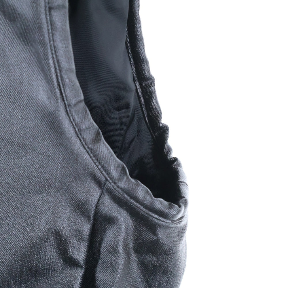 Rick Owens(リックオウエンス) 24SS JUMBO FLIGHT VEST IN COATED DENIM ジャンボフライト ジップアップベスト ブラック RU01D3761-SCT
