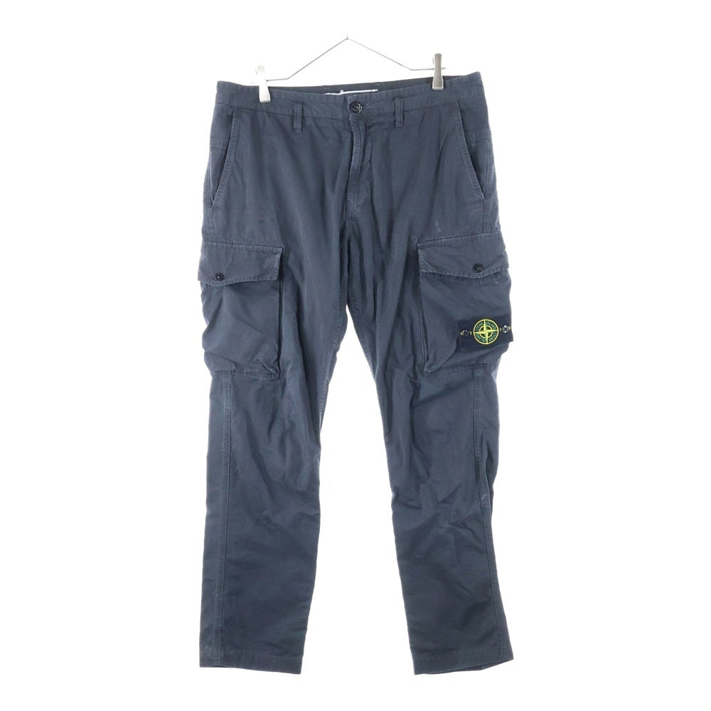 STONE ISLAND(ストーンアイランド) OLD EFFECT CARGO PANTS ロゴワッペン ウォッシュド加工 カーゴパンツ ブラック 7015318WA