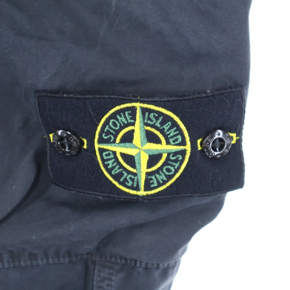 STONE ISLAND(ストーンアイランド) OLD EFFECT CARGO PANTS ロゴワッペン ウォッシュド加工 カーゴパンツ ブラック 7015318WA