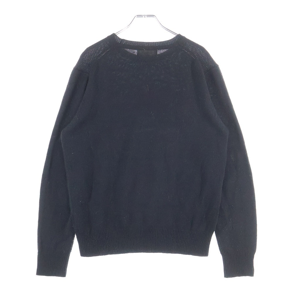 TOMMY HILFIGER(トミーヒルフィガー) ロゴエンブロイダリー ミドルゲージ ニット カーディガン ブラック/レッド