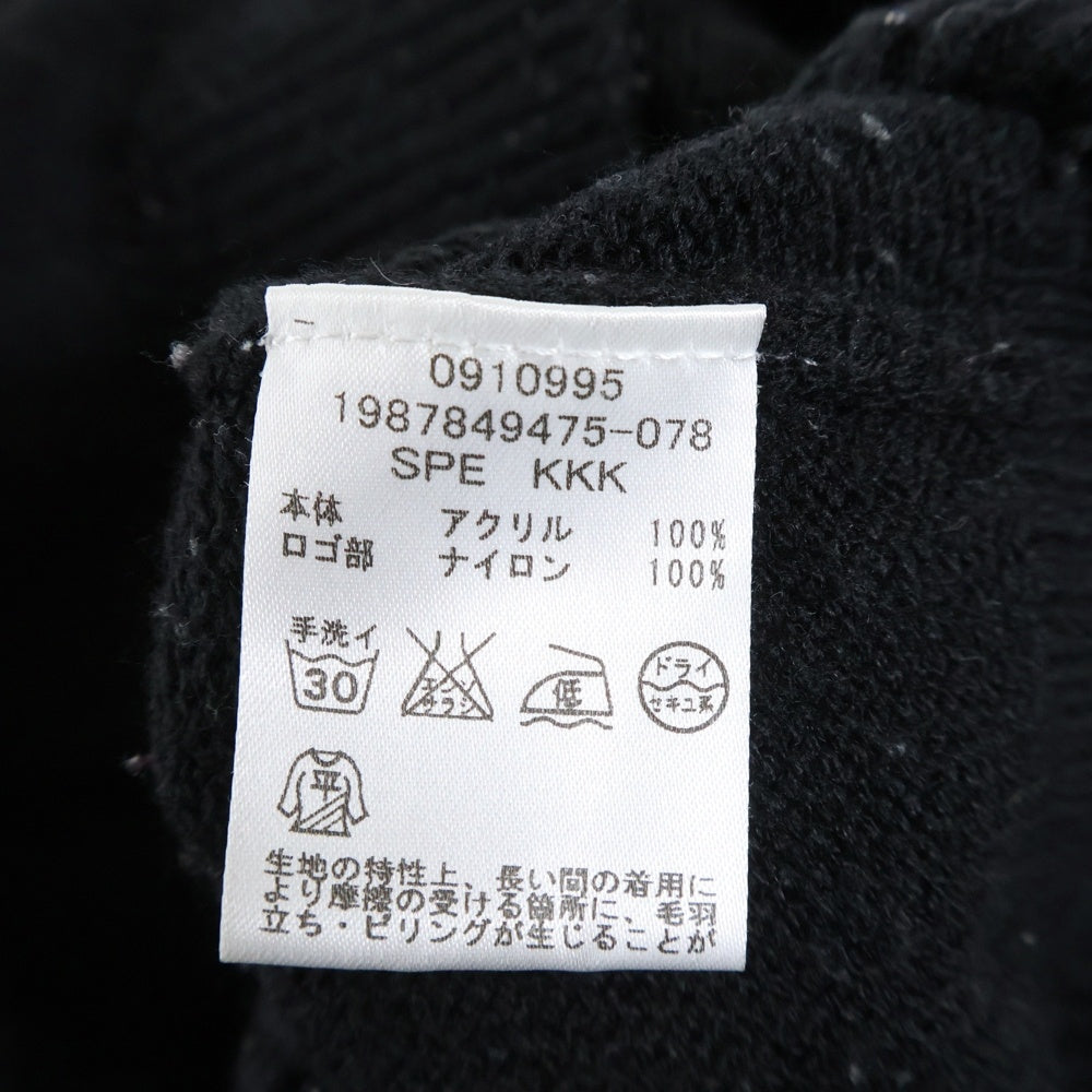 TOMMY HILFIGER(トミーヒルフィガー) ロゴエンブロイダリー ミドルゲージ ニット カーディガン ブラック/レッド