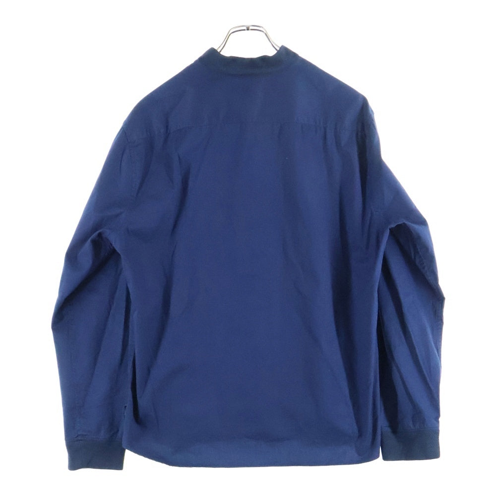 ARMANI COLLEZIONI(アルマーニ コレツィオーニ) メッシュカラー ジップアップ コットン シャツ ブルゾン ジャケット ネイビー PCSMXTPC5F8