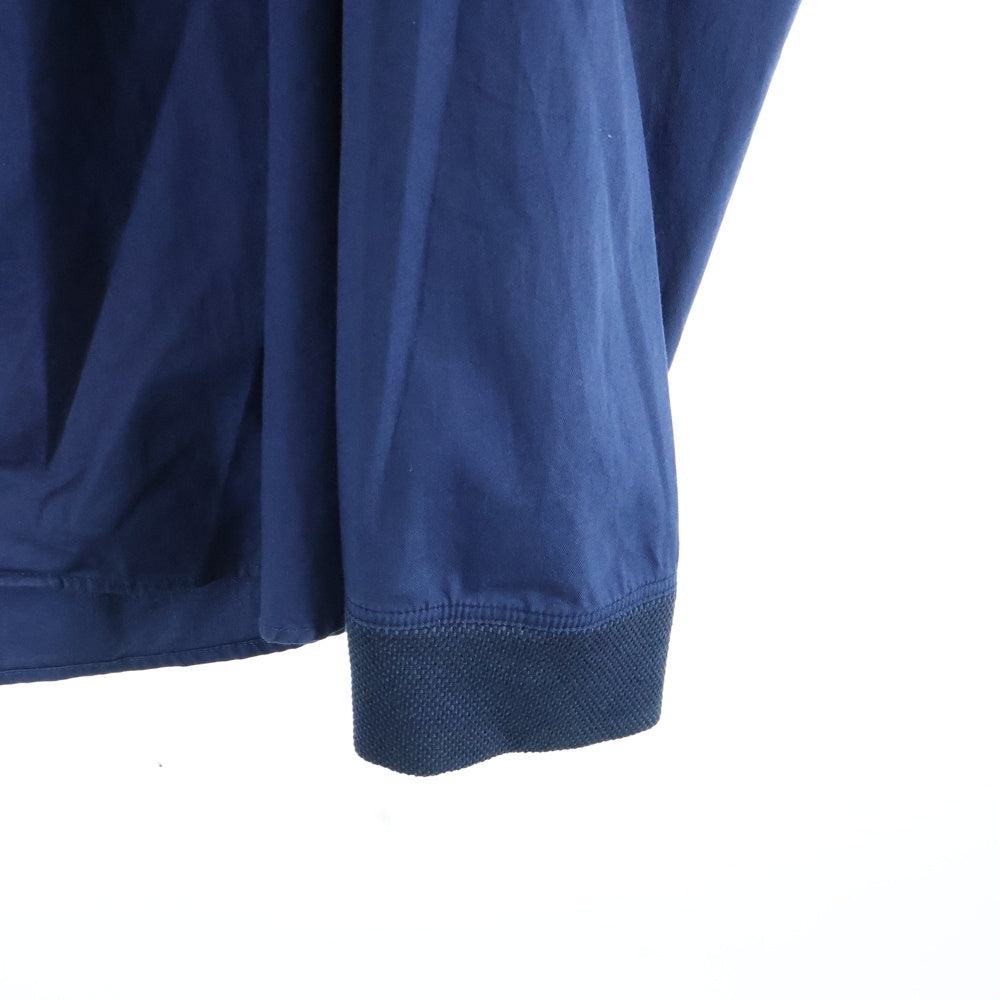 ARMANI COLLEZIONI(アルマーニ コレツィオーニ) メッシュカラー ジップアップ コットン シャツ ブルゾン ジャケット ネイビー PCSMXTPC5F8