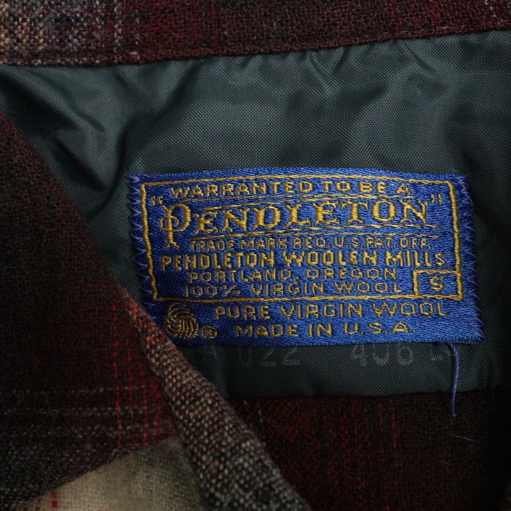PENDLETON(ペンドルトン) 70S VINTAGE タータンチェック ウール ヴィンテージ 長袖シャツ レッド