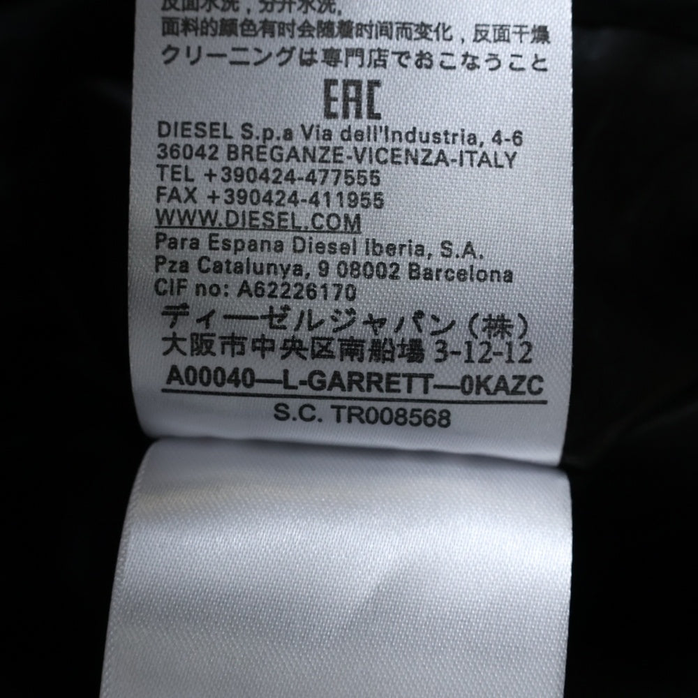 DIESEL(ディーゼル) L-GARRETT JACKET ギャレット シープスキン ダブル ライダースジャケット ブラック A00040